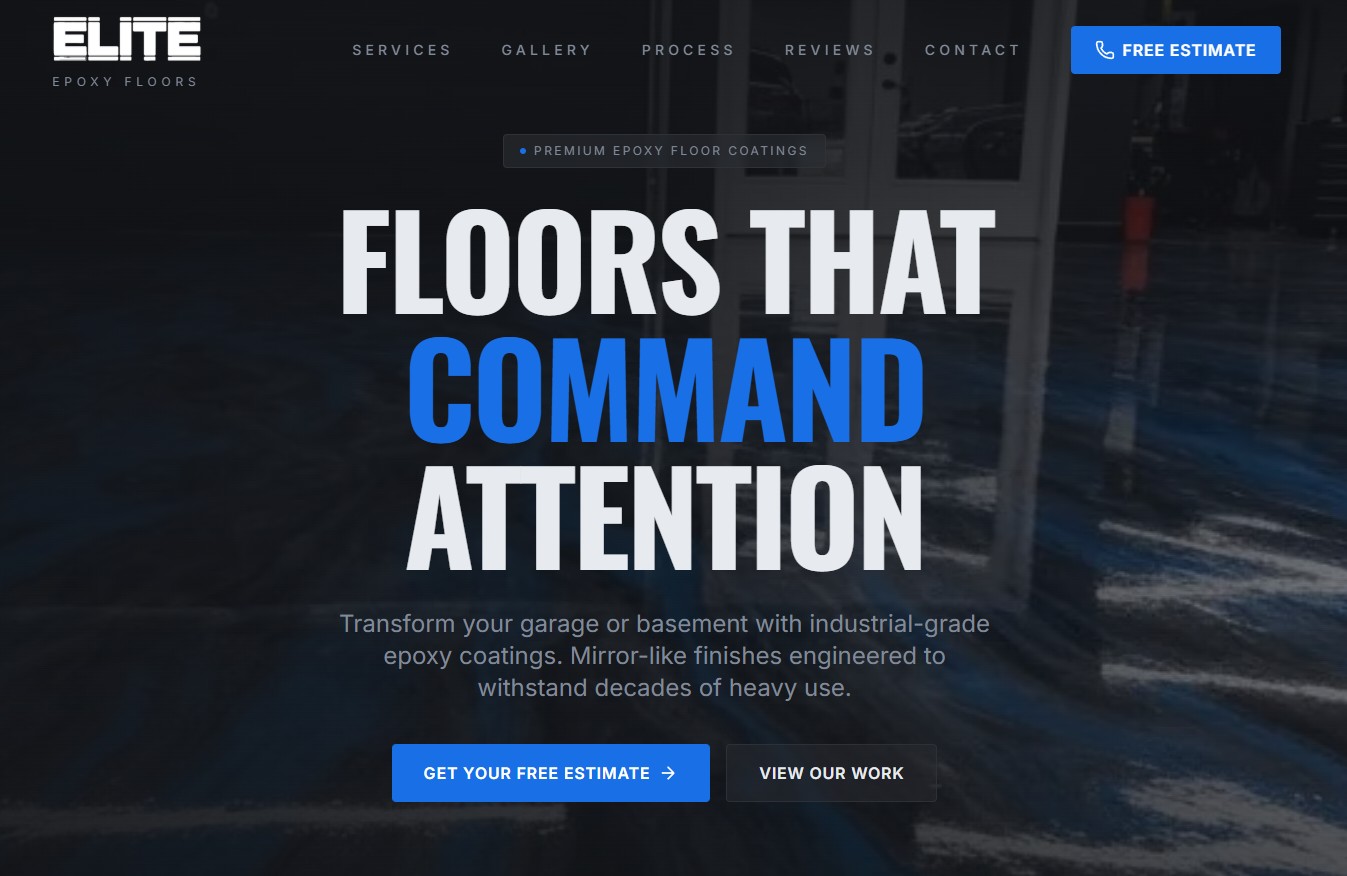 Diamond Floor Epoxy — FundyLogic AI-Ready website for an epoxy flooring company with lead generation
